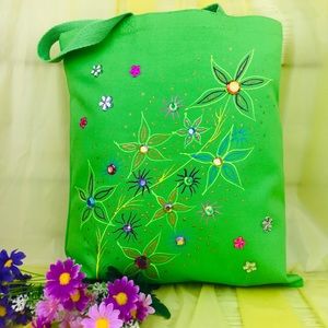 Hand painted tote bag
